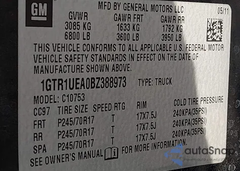 2011 GMC Sierra 1500 Sl from USA, damaged, VIN 1GTR1UEA0BZ388973